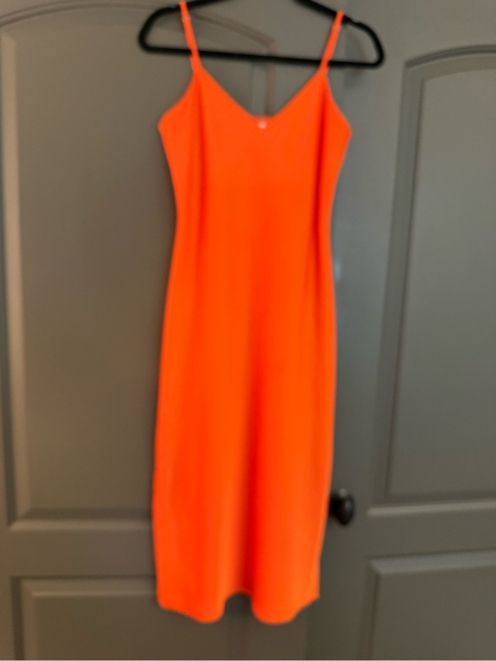 Gianni Bini Neon Orange Slip Midi Dress